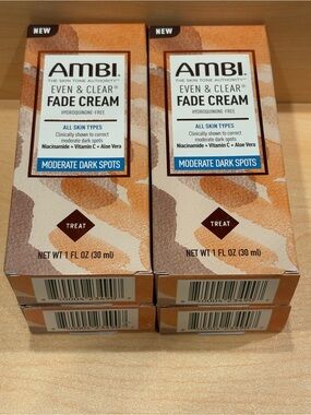 4-Pack AMBI Even & Clear Fade Cream 1 oz - Brand New Lot